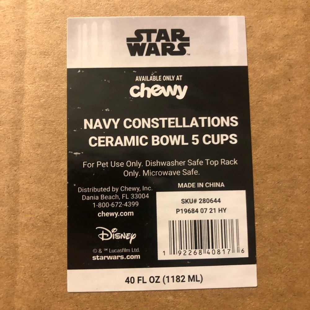 2 NIP Star Wars Constellation Ceramic Dog Cat bowl - Picture 7 of 8